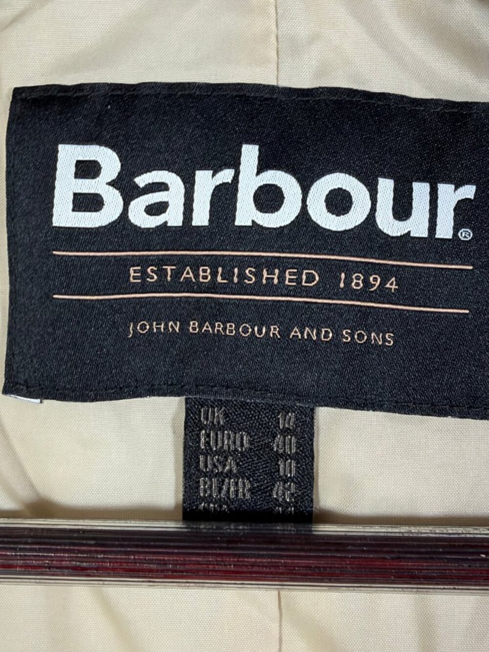 Barbour Jacket Womens US 10 Pearl Stone Flyweight Cavalry Quilted Full Zip $200 - Picture 6 of 11